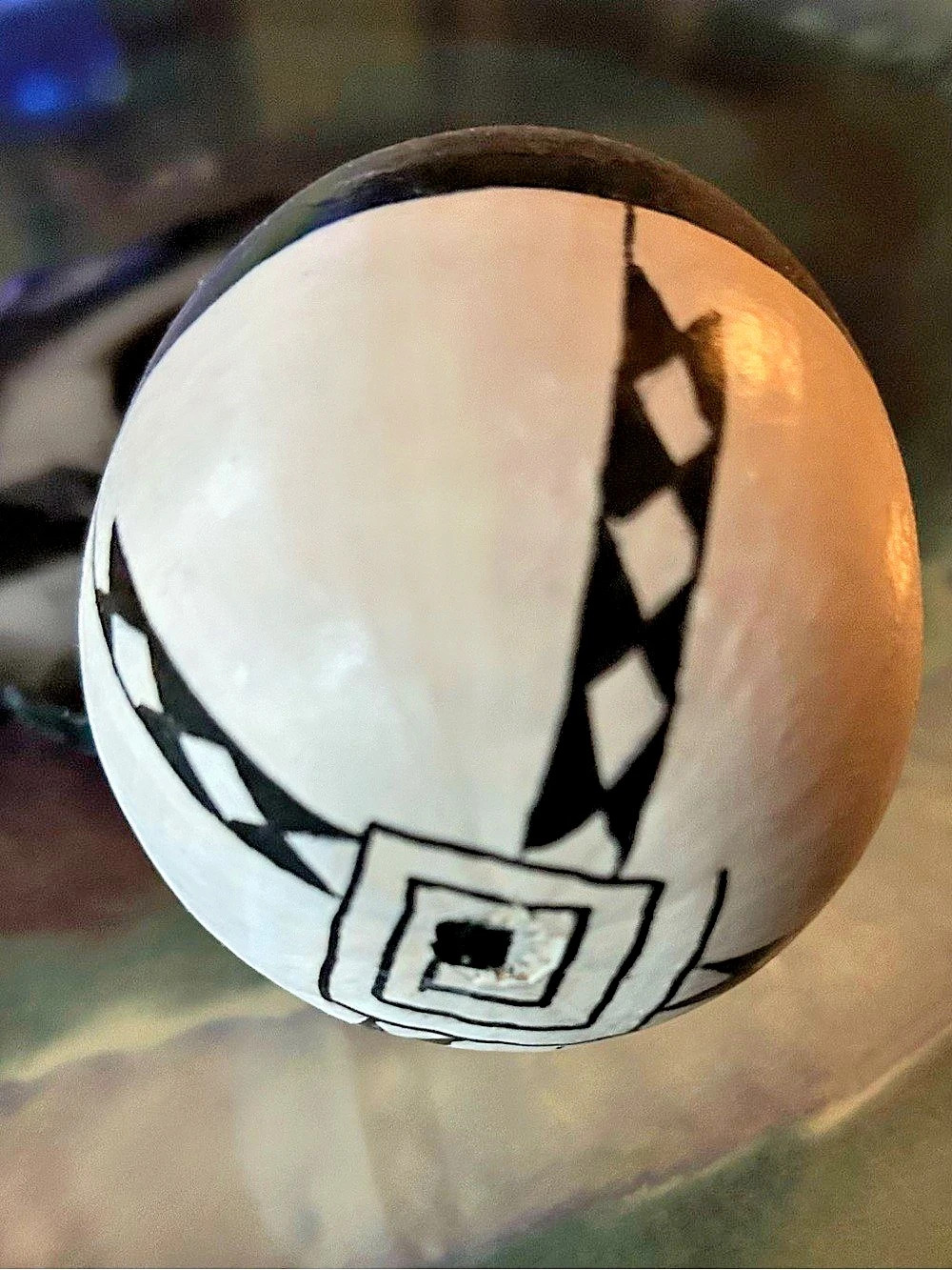 Black & White Geometric gourd southwestern Decor from New Mexico